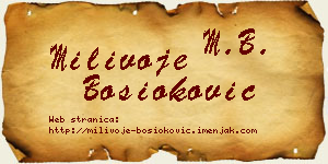 Milivoje Bosioković vizit kartica